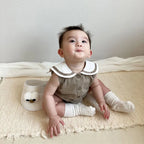 2026 Summer New Baby Sleeveless Bodysuit Cotton Infant Boy Girl Solid Sailor Collar Jumpsuit Newborn Toddler Clothes 0-24M