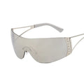 Cyberpunk Y2K Sunglasses Women Fashion Rimless One Piece Sun Glasses Men Vintage Shades 2000S Accessories 90S Gradient Glasses
