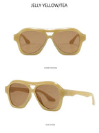 Retro Double Beam Sunglasses Women Brand Designer Glasses New Ins Fashion Personalized Gradient Eyewear Men Eyeglasses UV400