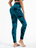 Women Tie Dye High Waist Yoga Leggings, Seamless Ribbed Workout Pants, Quick Dry Compression Gym Fitness Tights