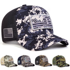 Unisex American Flag Embroidery Camouflage Baseball Net Caps Spring Summer Outdoor Adjustable Casual Hats Sunscreen Hat Cap