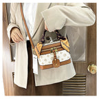 Brand Designer Women's Printed Box Bag Handbags Ladies Retro Patchwork Handbags Wild Portable Shoulder Corssbody Cosmetic Bag