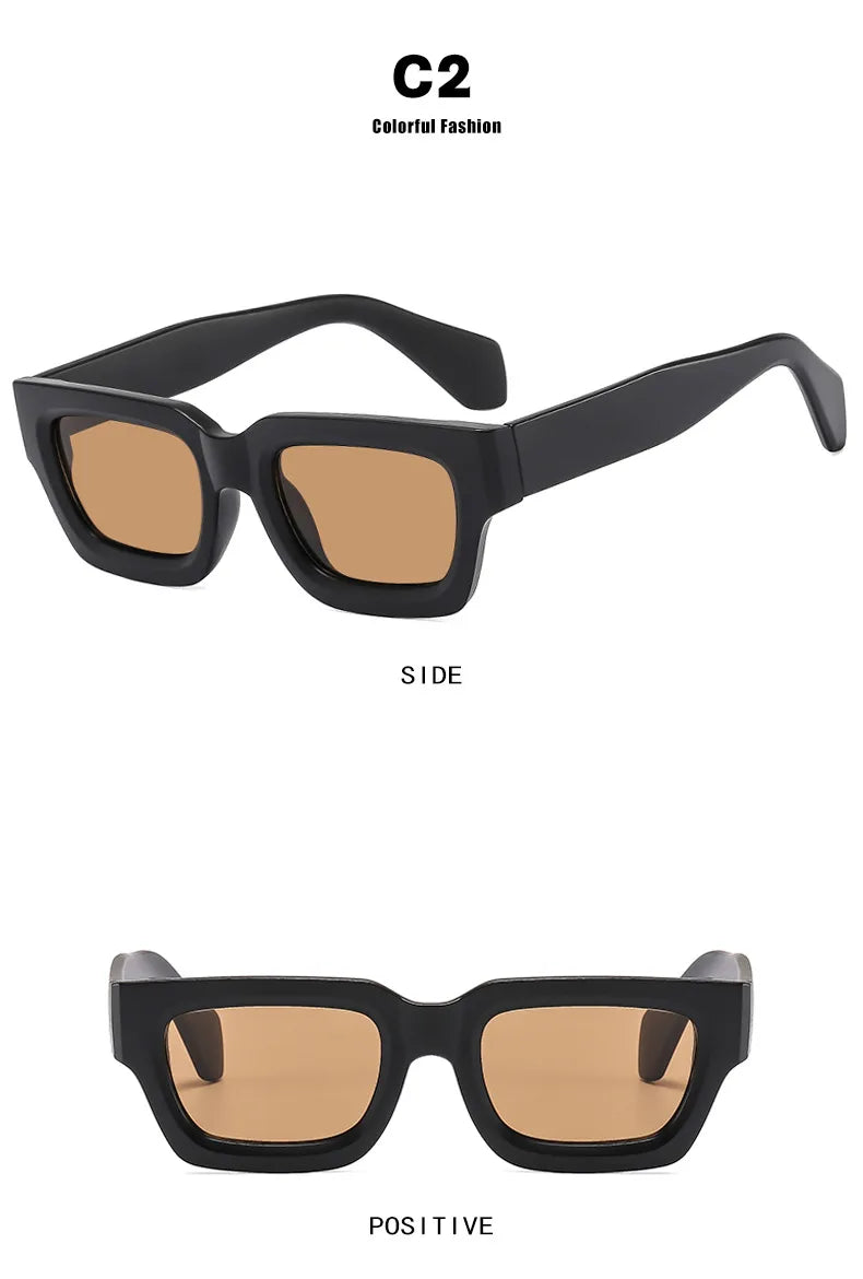 Fashions Retro Square Sunglasses Men Cat Eye Sun Glasses Brand Rectangle Eyewear UV400 Summer Shades Vintage Punk Eyeglasses
