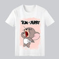 2026 Summer Comic Form Tom and Jerry Image 100% Cotton Printed Oversize Casual T-shirt Adult Children Parent-child Top Homewear.
