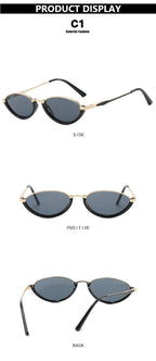 Vintage Half Frame Cat Eye Sunglasses Women Fashion Metal Glasses Punk Trendy Sun Glasses Female Shades for Famale Eyewear Uv400