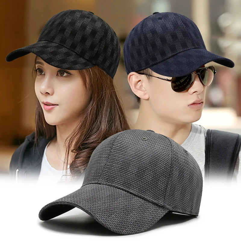 Outdoor Leisure Adjustable Baseball Cap Casual Sun Hat Plaid Sunscreen Duck Tongue Cap Fashion Rebound Cap
