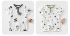 Baby Boys Girls Cotton Jumpsuit Cute Print Breathable 0-24M Toddler Romper Snap Closure Neckline Infant Summer Clothes