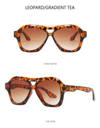 Retro Double Beam Sunglasses Women Brand Designer Glasses New Ins Fashion Personalized Gradient Eyewear Men Eyeglasses UV400