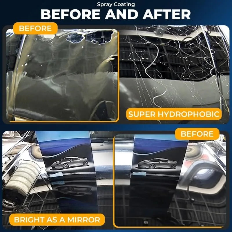 Car Coating Spray Kit 300ml Nano Ceramic Hydrophobic Coating Paint Protection Set With Sponge Cloth Scratch Repair High Gloss