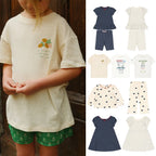 2026 KS Summer Baby Boys Cotton Cartoon T Shirts Shorts Kids Clothes Girls Cherry Dresses T-shirts Cycling Shorts Sets Homewear