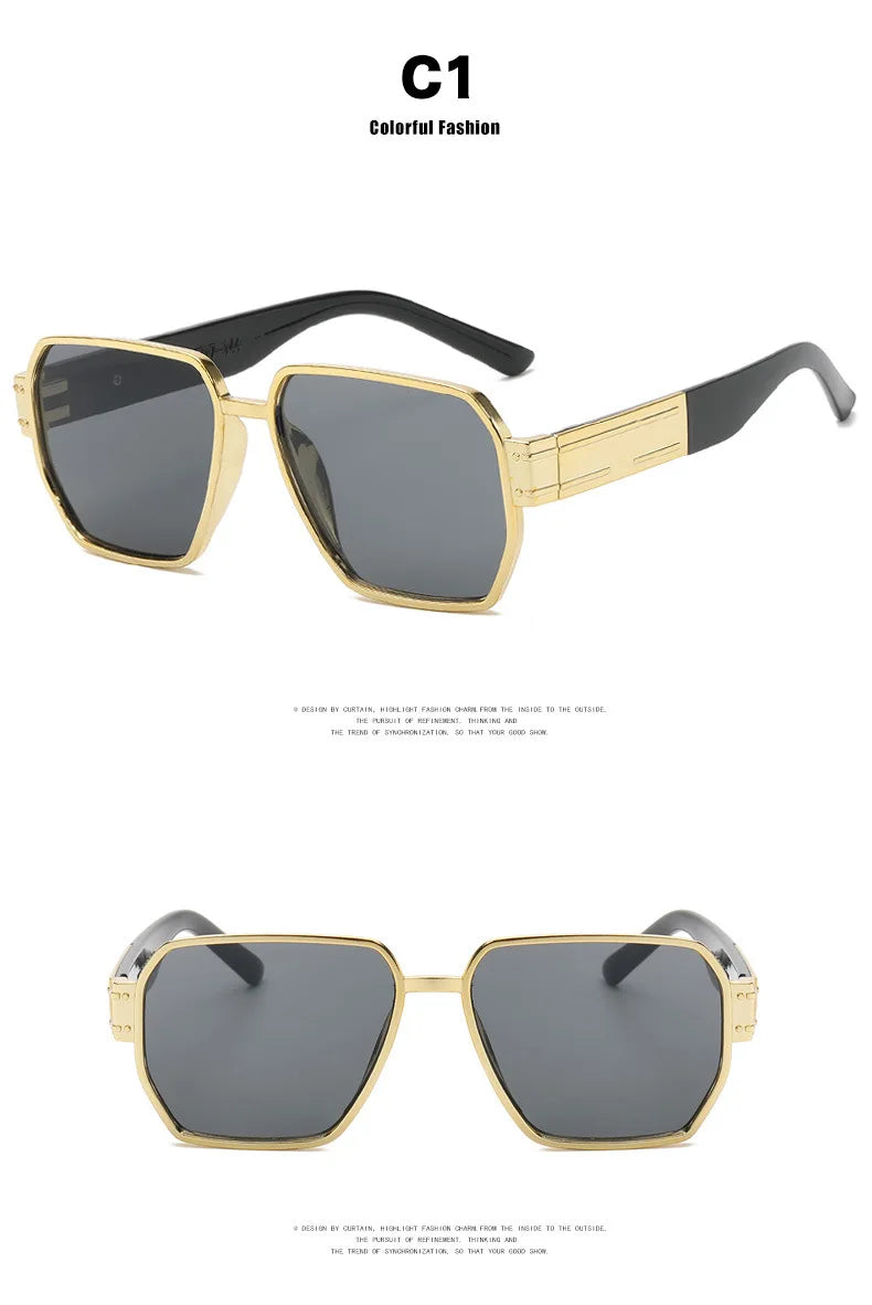 New Fashion Square Oversized Sunglasses Women Big Frame Colorful Sun Glasses Female Oculos Unisex Black Shades Gafas De Sol