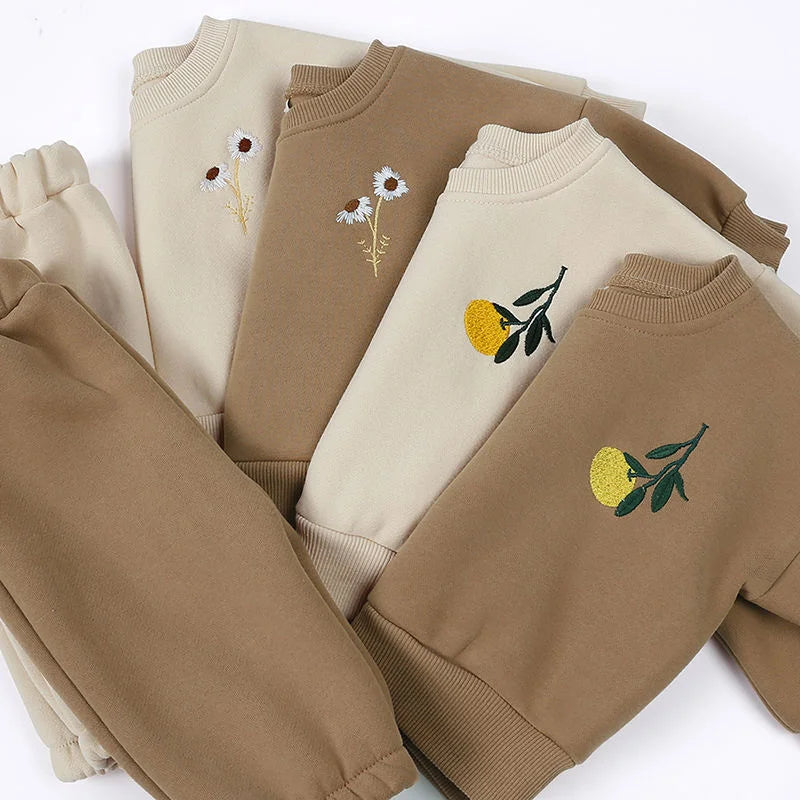 2026 Autumn Kids Sweatshirt Outfits Children Korean Sweatwear+Pants Casual Sports Pullovers Suit For Toddler Baby Girl Boy Sets
