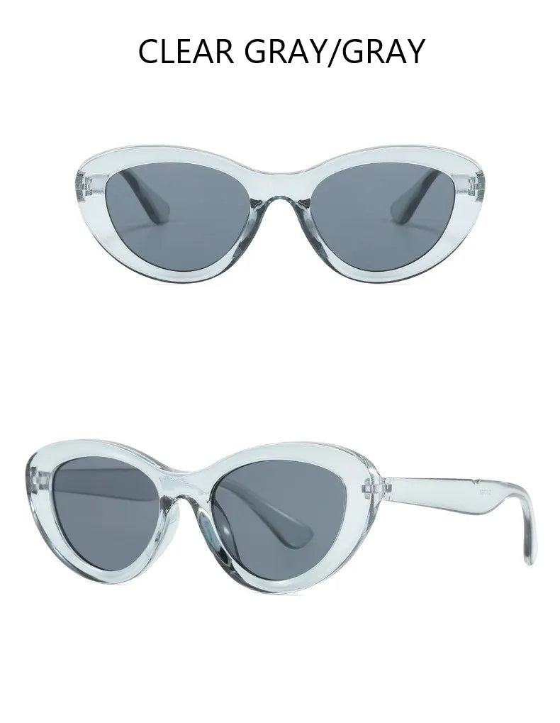 Retro Concave Cat Eye Sunglasses Women Fashion Brand Designer New Sun Glasses Cateye Eyeglasses Shadow for Female
