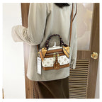 Brand Designer Women's Printed Box Bag Handbags Ladies Retro Patchwork Handbags Wild Portable Shoulder Corssbody Cosmetic Bag