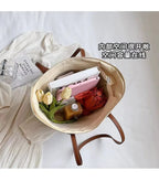 Women's Straw Woven Tote Bag With Hand New Beach Seaside Outdoor Travel Vacation Large Capacity Shoulder Bag Basket Handbag