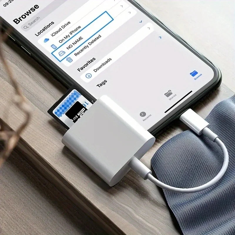 For iPhone Card Reader Memory Card Adapter for iphone 14 13 12 8Pin To SD TF Camera Card Reader Data Converter OTG Data Cable