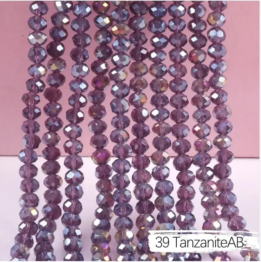 2mm 4mm 6mm 8mm Rondelle Austria Crystal Beads Faceted Glass Beads Loose Spacer Beads for DIY Bracelet Garment Making