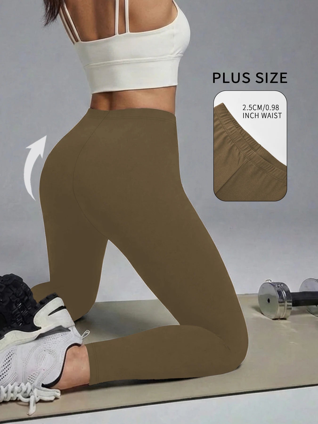 Plus size Women's Low Rise Workout Leggings - Super Soft High Elastic Tights for Yoga Running Training Daily Life