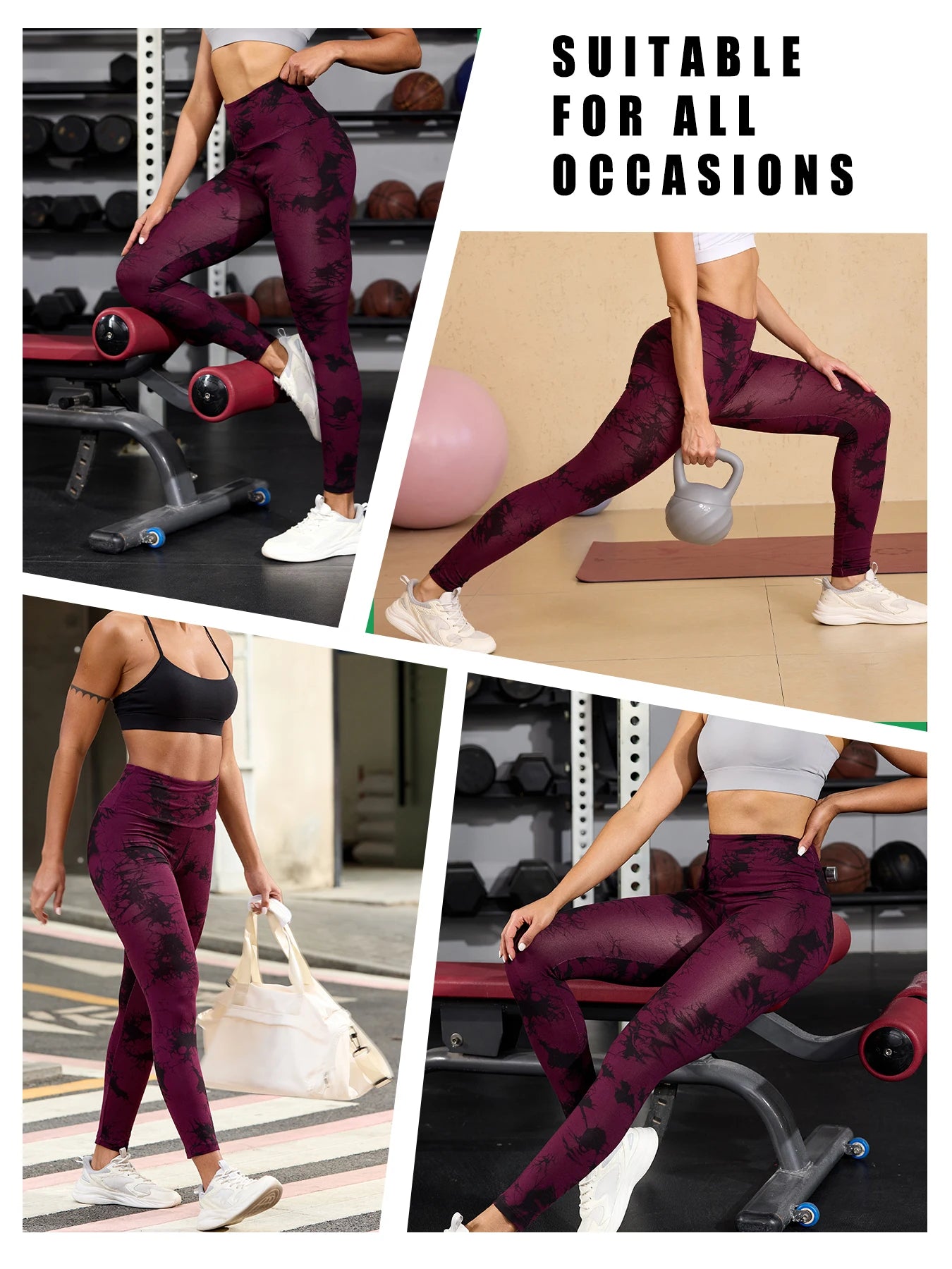Super Soft High Waisted Tie Dye Sport Leggings for Women No See Through Workout Running Yoga