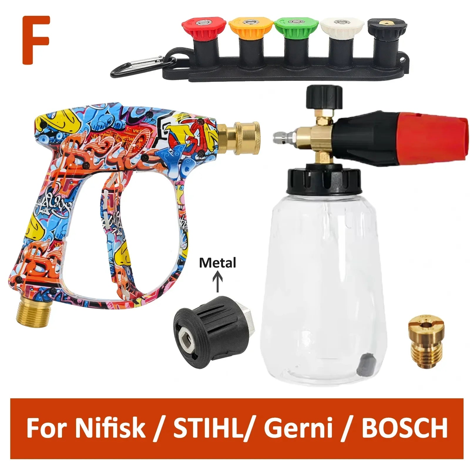 Graffiti Design High-Pressure Foam Gun Set - Multi-Brand Fit