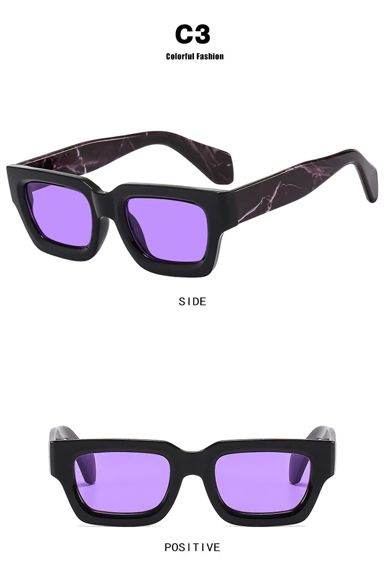 Fashions Retro Square Sunglasses Men Cat Eye Sun Glasses Brand Rectangle Eyewear UV400 Summer Shades Vintage Punk Eyeglasses