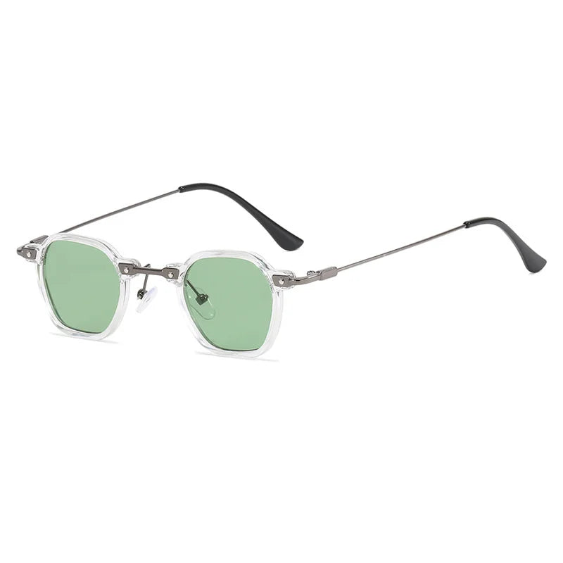 Retro Square Sunglasses Men Small Frame Sun Glasses Women New Fashion Polygonal Metal Eyeglasses Shadow UV400