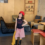 2026 Summer New Children Sleeveless T Shirts Cotton Boys Girls Letter Print Vest Toddler Fashion Casual Tops Kids Clothes
