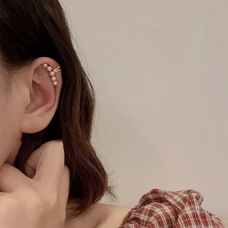 Fashion Exquisite Rhinestone Decor Ear Cuff earring for Woman Ear 2025 Summer New Arrival Christmas Jewelry Gift