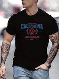Men's summer 100% pure cotton fashionable casual loose retro California 1985 printed sports round neck short sleeved T-shirt top