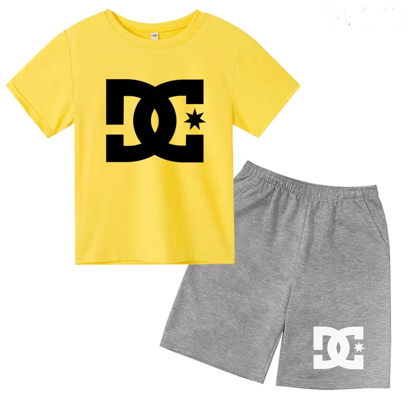 Children's Summer Sets - Boys and girls' 3-13 age group daily wear sports Tshirts,casual short-sleeved shorts,cute gift clothing