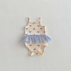 2026 Summer New Baby Sleeveless Sling Bodysuit Cute Infant Girl Heart Print Jumpsuit Cotton Toddler Sling Newborn Clothes 0-24M