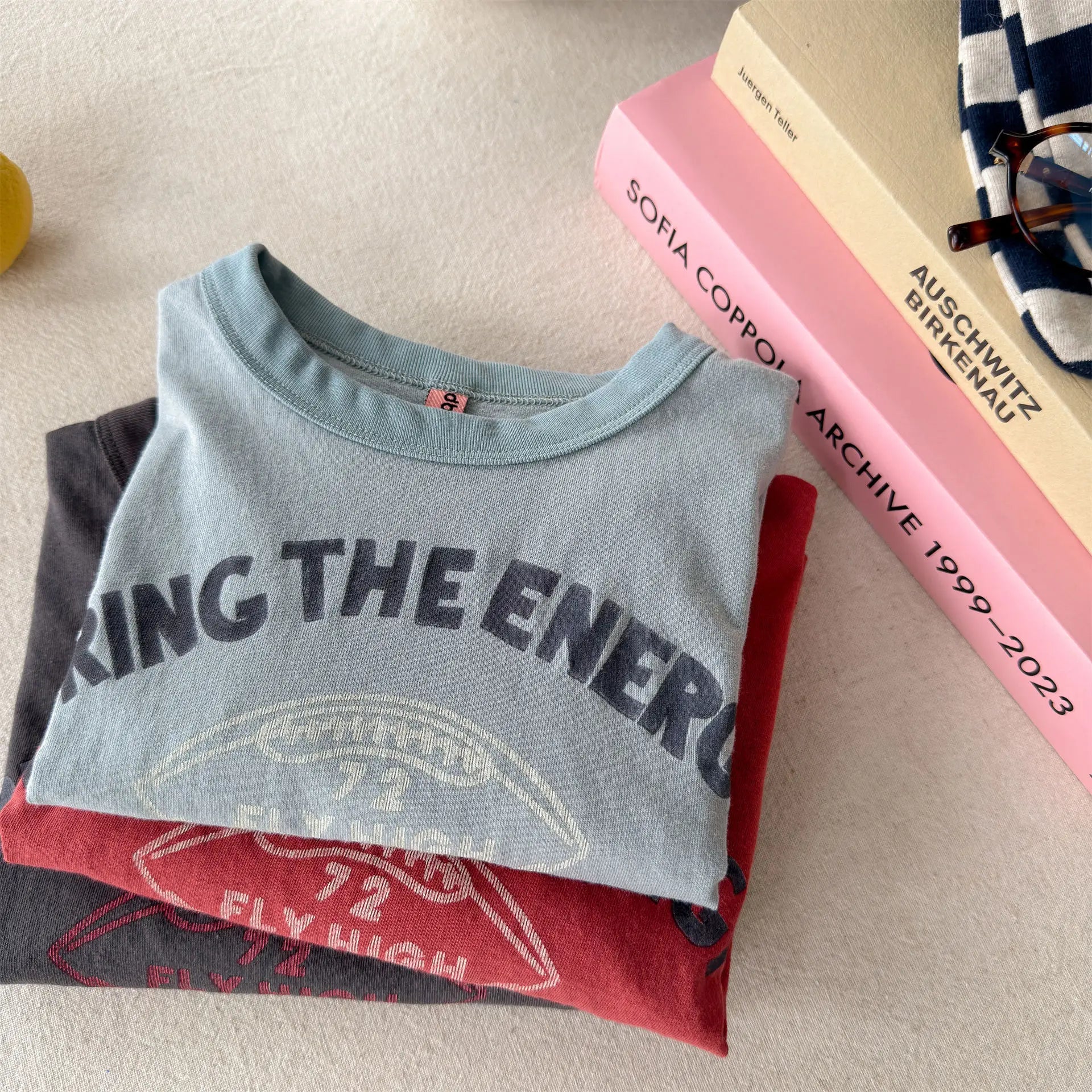 2026 Summer New Children Short Sleeve T Shirts Cotton Boys Letter Print Casual Tee Baby Girls O-neck Loose Tops Kids Clothes