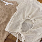 2026 Summer New Girls Solid Sleeveless T Shirts Baby Girl Cute Hollowed Out Vest Toddler Thin Breathable Tops Kids Clothes