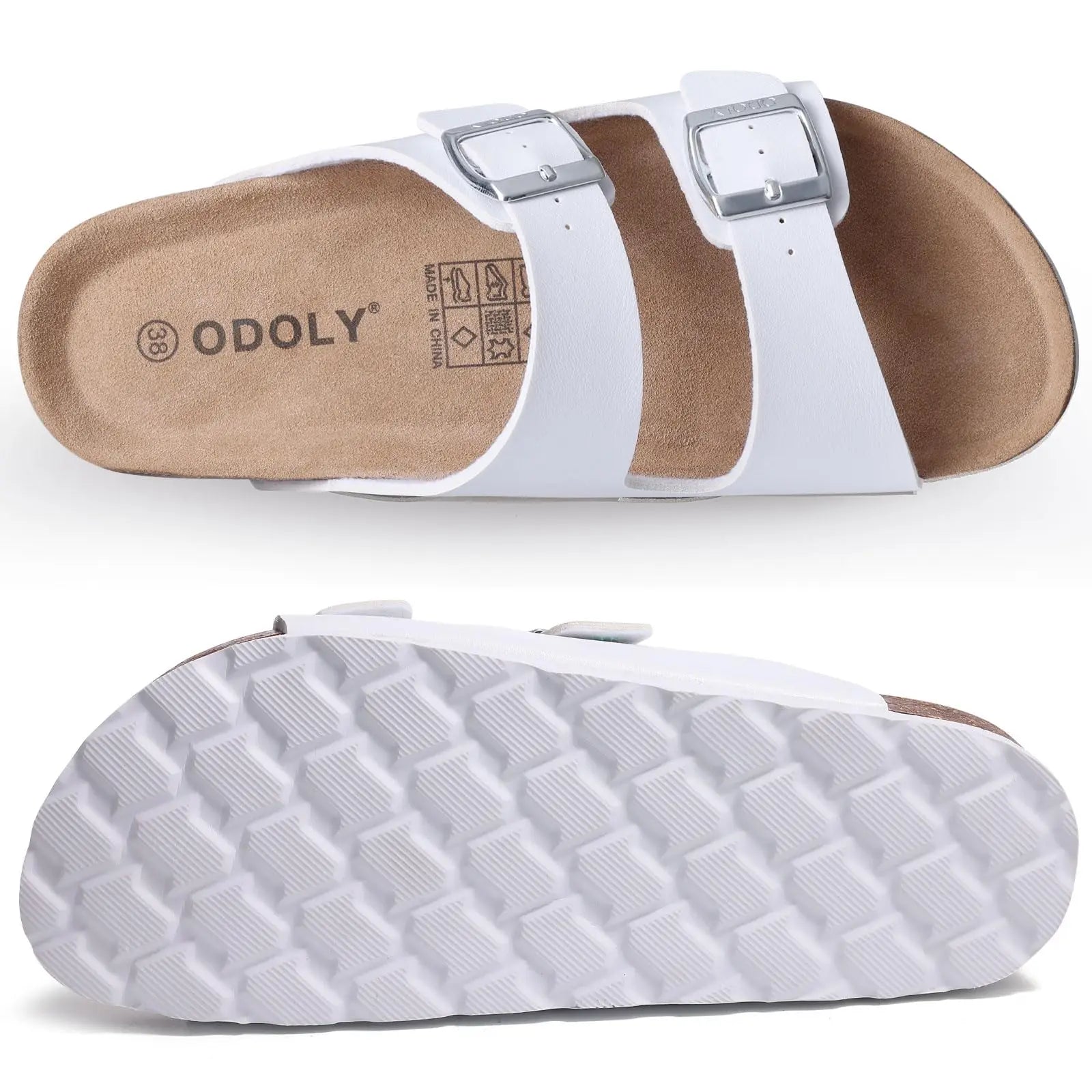 Asgard Summer New Leather Sandals Outdoor Fashion Double Buckle Beach Shoes Comfort Cork Footbed Clogs Slipper With Arch Support
