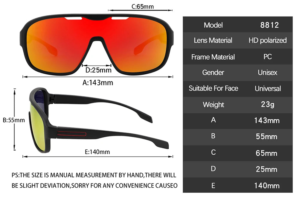 Cycling Sunglasses Polarized Sun glasses With Sun Protection  For Men or Women  UV400 Protective Goggles