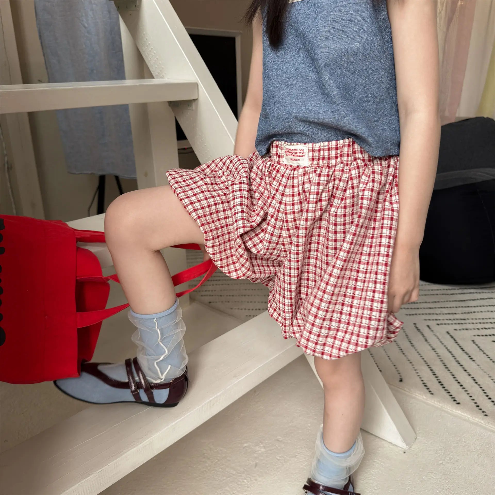 2026 Summer New Children Plaid Shorts Cotton Girls Cute Loose Culottes Kids Fashion Casual Shorts Toddler Clothes