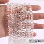 2mm 4mm 6mm 8mm Rondelle Austria Crystal Beads Faceted Glass Beads Loose Spacer Beads for DIY Bracelet Garment Making