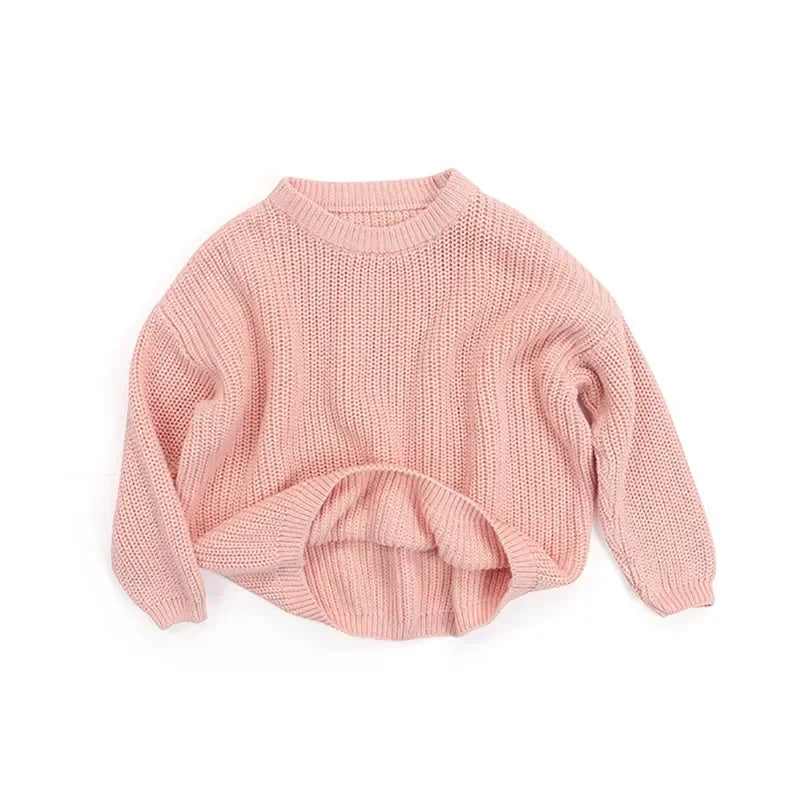 Autumn Newborn Baby Girl Boy Knitted Long Sleeve Warm Sweater Winter Candy Colors Loose Pullover Casual Tops Kids Clothes 3M-5Y