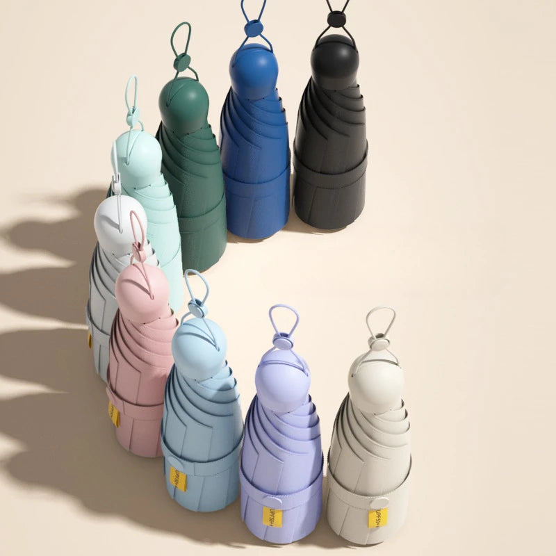 UPF50+ Mini Pocket Umbrella, Small 5 Folding Sunshade Parasol, Sunscreen UV  Protection Capsule Rain Umbrellas for Women