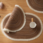 Set of 4 Oval Placemats Heat-resistant Table Mats Washable Non-slip Dining Table Mats