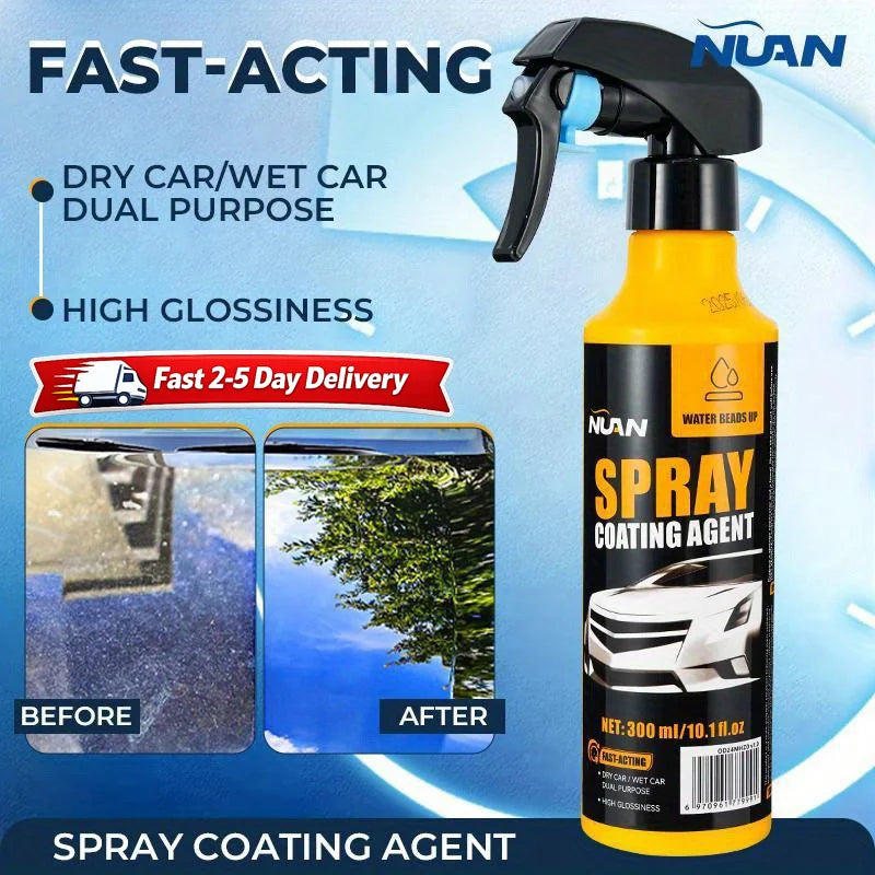 Car Coating Spray Kit 300ml Nano Ceramic Hydrophobic Coating Paint Protection Set With Sponge Cloth Scratch Repair High Gloss