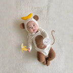 2026 Spring New Baby Long Sleeve Bodysuit + Hat Infant Boy Girl Cute Print Jumpsuit Newborn Toddler Cotton Clothes 0-24M
