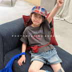2026 Summer New Children Short Sleeve T Shirts Cotton Boys Letter Print Casual Tee Baby Girls O-neck Loose Tops Kids Clothes