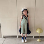 2026 Summer New Children Loose Casual Overalls Toddler Girls Sling Jumpsuit Cotton Boys Thin Striped Strap Shorts Kids Clothes
