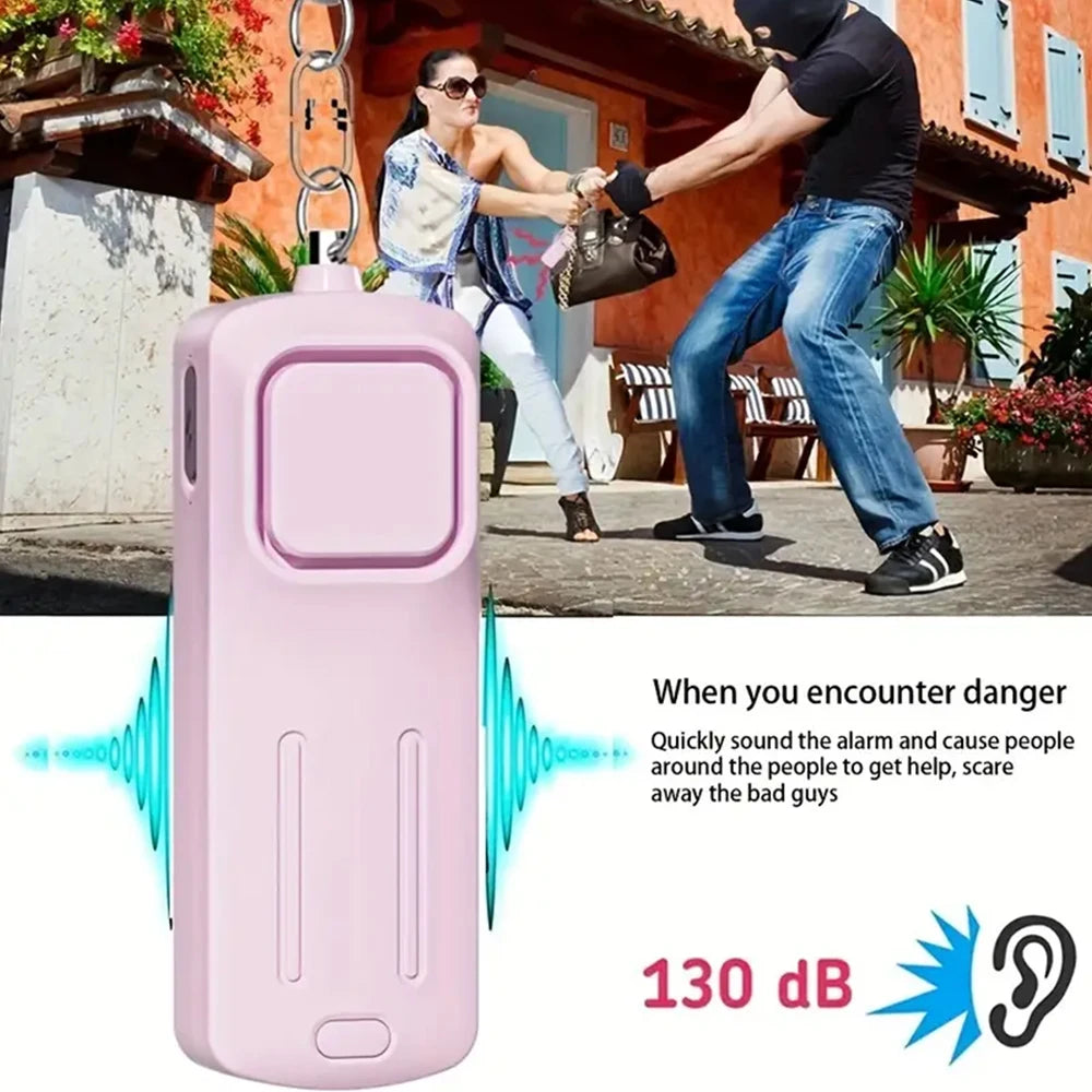 Self Defense Alarm 130dB Personal Alarm Keychain USB Rechargeable For Personal Alarms For Women Alarm Travel For Women Girls Kid