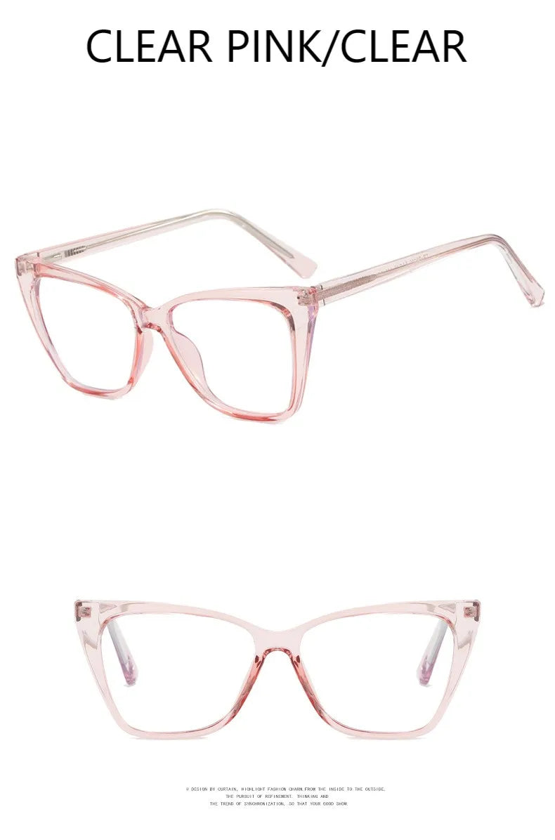 Fashion TR90 Retro Cat Eye Anti-blue Light Glasses Frame Women New Ultra-light Frame Glasses
