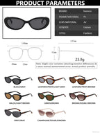 New Retro Oval Cat Eye Sunglasses for Women Men Y2k Trendy Narrow Small Sunnies 90s Brand Designer Sun Glasses UV400