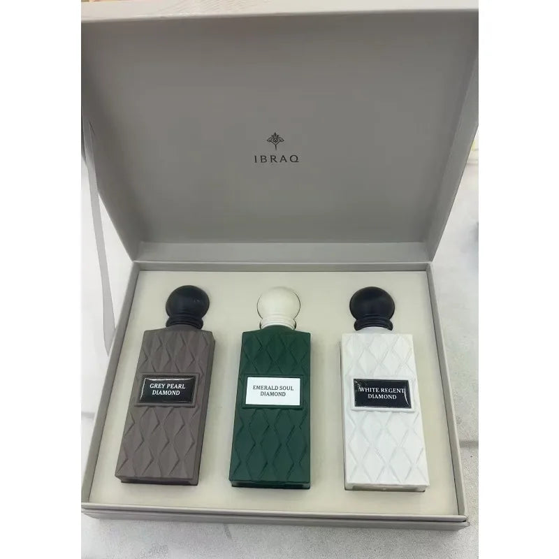 Unisex Luxury Perfume Gift Set 3PCS 100MLx3 Long Lasting Niche Elegant Fresh Oriental Aromatic Aquatic Signature Fragrance