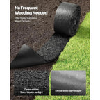 Recycled Rubber Mulch Mat Roll, 4 Rolls 120x4.5 in, Weed Barrier with Stakes, Cuttable Garden Edging for Landscaping