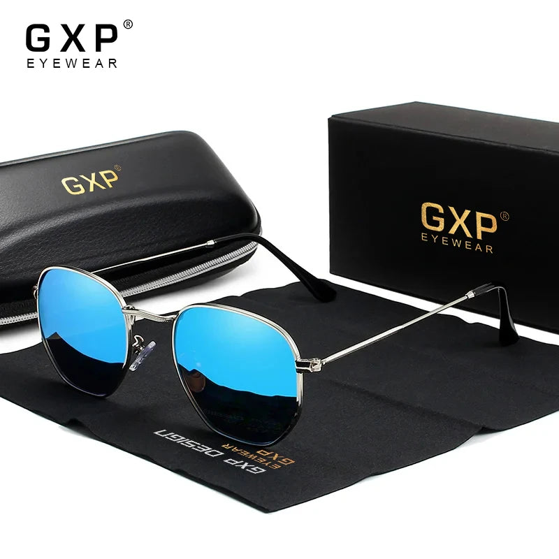 GXP Fashion Anti-glare Sunglasses Men Polygon Retro Sunscreen Glasses Leisure Glasses Outdoor Polarized Driving Eyewear UV400